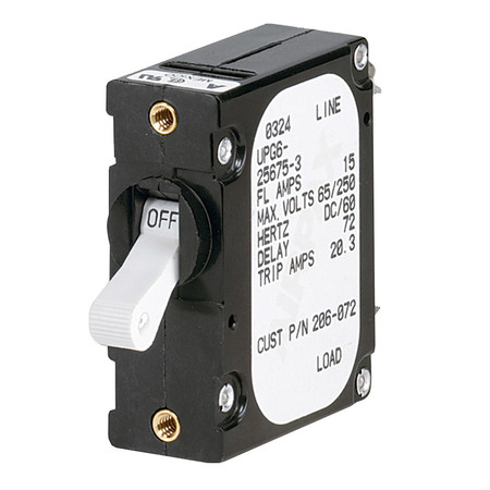 Paneltronics Circuit Breaker, 25A, 1 Pole, Not Rated 206-074S